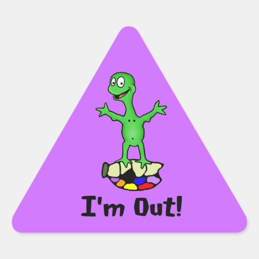 私は亀のステッカーを出ている 三角形シール (正面)