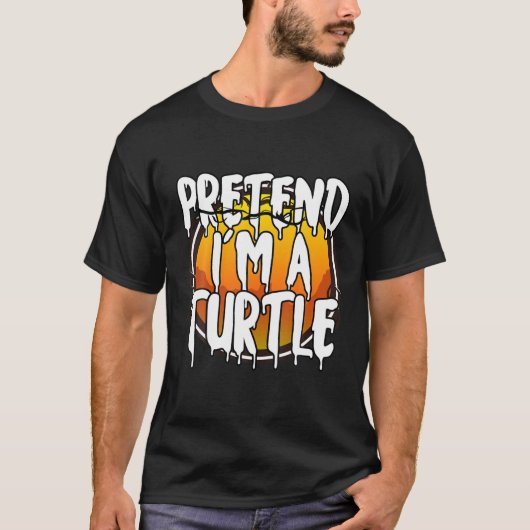 私は亀の怠惰なハロウィンおもしろいの衣装のふりをする Tシャツ (正面)