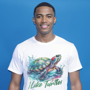 私は亀の赤い耳のスライダーの亀の恋人が好き Tシャツ