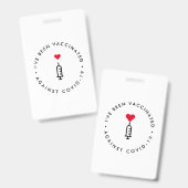 私は予防接種を受けた | Covid-19ハート針 バッジ (正面＆裏面)