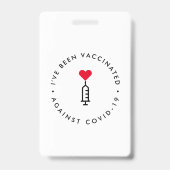 私は予防接種を受けた | Covid-19ハート針 バッジ (裏面)