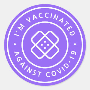私は予防接種を受けた Purple Covid 19 Band-Aid ラウンドシール