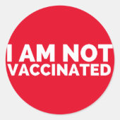 私は予防接種を受けていないラベル ラウンドシール (正面)