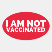 私は予防接種を受けていないラベル 楕円形シール (正面)