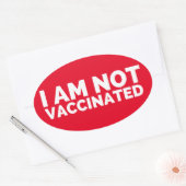 私は予防接種を受けていないラベル 楕円形シール (封筒)