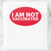 私は予防接種を受けていないラベル 楕円形シール (バッグ)