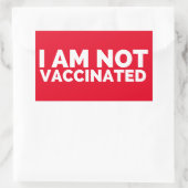 私は予防接種を受けていないラベル 長方形シール (バッグ)