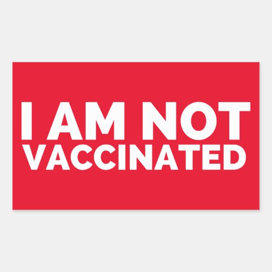 私は予防接種を受けていないラベル 長方形シール (正面)