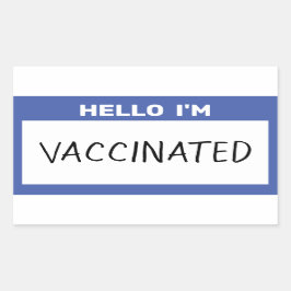 私は予防接種を受けている 長方形シール