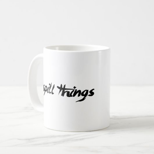 私は事の繁雑なおっちょこちょいのこぼします コーヒーマグカップ (正面左)