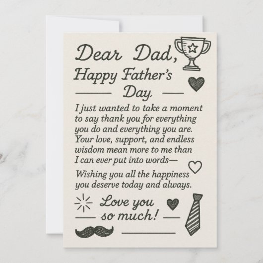 私は二つのタイトルのパパと不機嫌な父の日贈り物を持っている 招待状 (裏面)