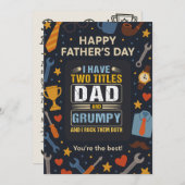 私は二つのタイトルのパパと不機嫌な父の日贈り物を持っている 招待状 (正面/裏面)