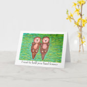 私は二人のオーターが手を握っている君のカードが大好き。 カード (黄色い花)