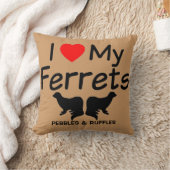 私は二人のフェレットが大好き クッション (ブランケット)