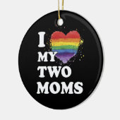 私は二人のママがレズビアン大好き セラミックオーナメント (左)