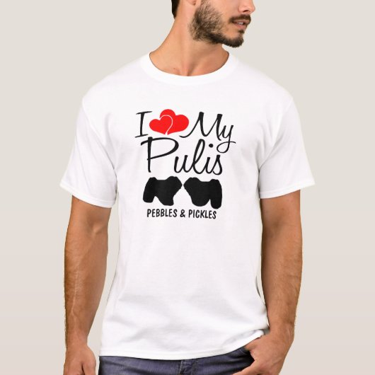 私は二匹の愛犬を愛している Tシャツ (正面)