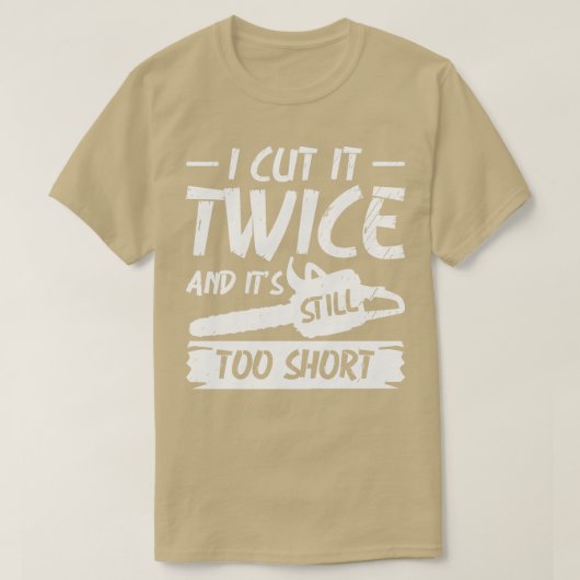 私は二度切ったがまだ短い木工を残した Tシャツ (デザイン正面)