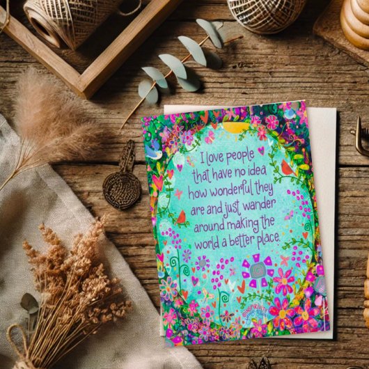 私は人々のかわいらしフローラの鳥のカードがお洒落大好き カード