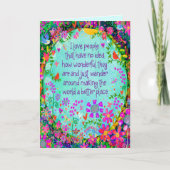 私は人々のかわいらしフローラの鳥のカードがお洒落大好き カード (正面)