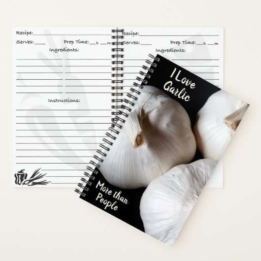 私は人々よりニンニクが大好き写真レシピ ノートブック (内側)