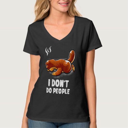 私は人々を内転しない睡眠おたくOtter Ge Tシャツ (正面)