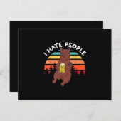 私は人々を嫌い – キャンピングトレッおもしろいキング屋外 ポストカード (正面/裏面)