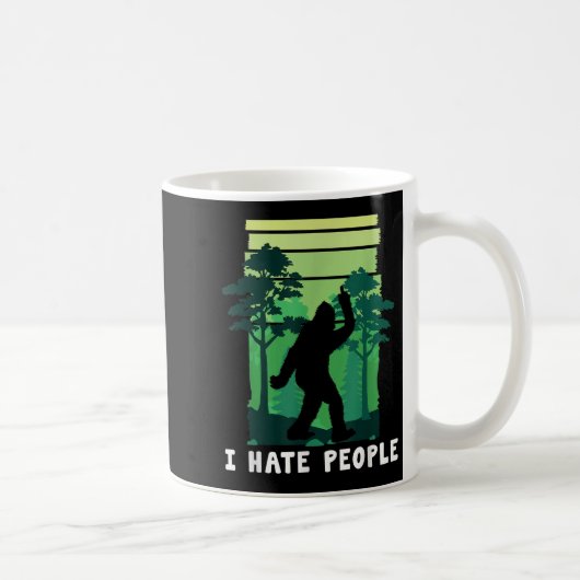 私は人々を嫌おもしろいう – Bigfoot Middle Finger Sasqua コーヒーマグカップ (右)