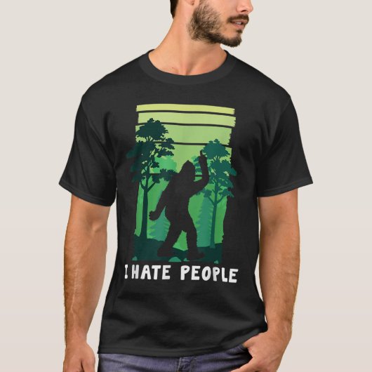 私は人々を嫌おもしろいう – Bigfoot Middle Finger Sasqua Tシャツ (正面)