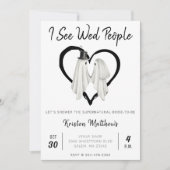 私は人々を結婚見る幽霊ハロウィンブライダルシャワー 招待状 (正面)