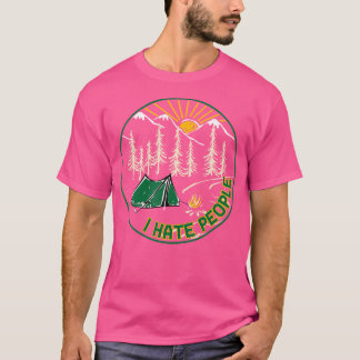 私は人々キャンピングおもしろい恋人ハイキング屋外Vを憎む Tシャツ
