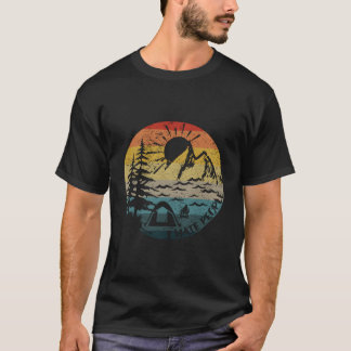 私は人々ヴィンテージサンレトロキャンピングハイキングおもしろい Tシャツ
