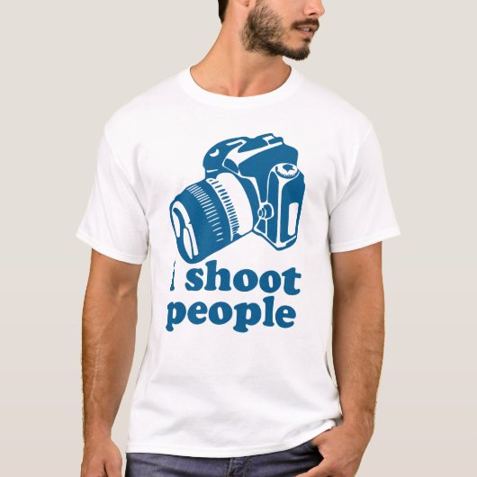 私は人々-青--を撃ちます Tシャツ (正面)