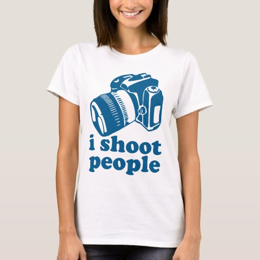 私は人々-青--を撃ちます Tシャツ (正面)