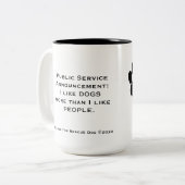 私は人がマグカップを作るよりも犬が好きだ ツートーンマグカップ (正面左)