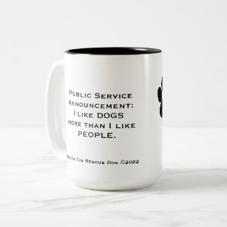 私は人がマグカップを作るよりも犬が好きだ ツートーンマグカップ