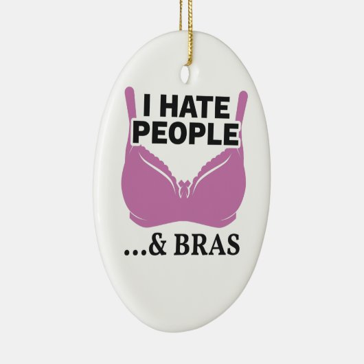 私は人が嫌いでブラスがギフトを内向きにするのは嫌いだ セラミックオーナメント (右)