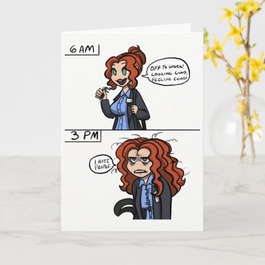 私は人が嫌い カード (黄色い花)