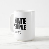 私は人が嫌い、私は人や犬が嫌い コーヒーマグカップ (正面左)