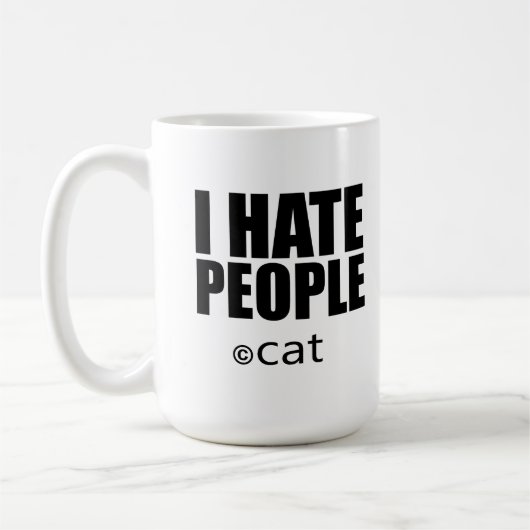 私は人が嫌い、私は人や犬が嫌い コーヒーマグカップ (左)