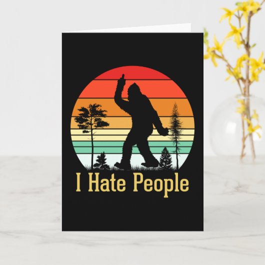 私は人が嫌い | Bigfootレトロ カード (黄色い花)