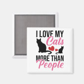 私は人が磁石を使うよりも猫が好きだ マグネット (正面/裏面)