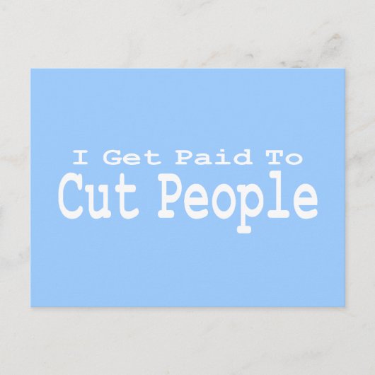 私は人に贈り物を切って支払われる ポストカード (正面)