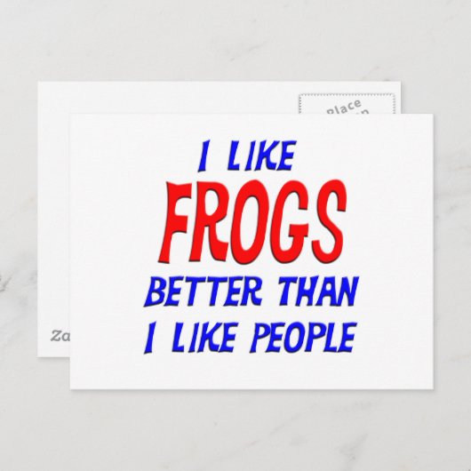 私は人のはがきが好きよりカエルが好きだ ポストカード (正面/裏面)