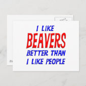 私は人のはがきが好きよりビーバーが好きだ ポストカード (正面/裏面)