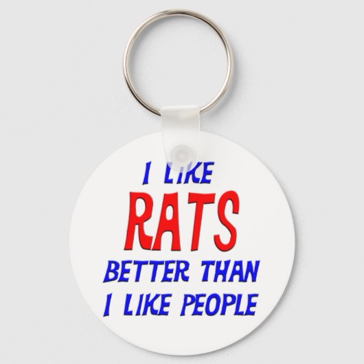 私は人のキーチェーンよりもネズミのほうが好きだ キーホルダー (正面)