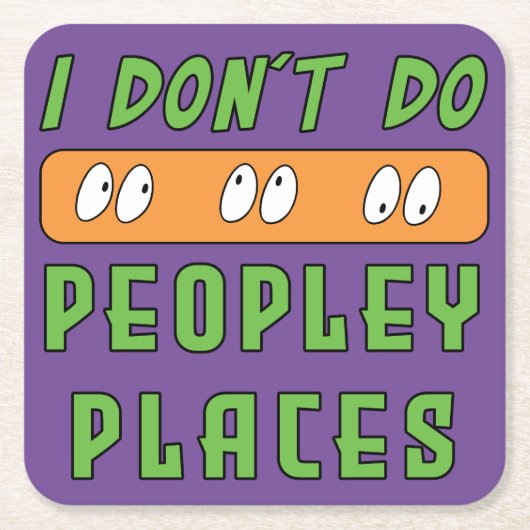 私は人の場所を行わない スクエアペーパーコースター (正面)