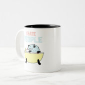 私は人の気分がおもしろい嫌い ツートーンマグカップ (正面左)