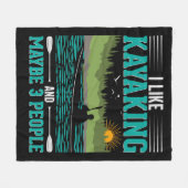 私は人よりもカヤックが好きだ フリースブランケット (正面(横))