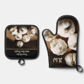 私は人よりもニンニクが大好きおもしろい料理 鍋つかみ&鍋敷きセット (正面)