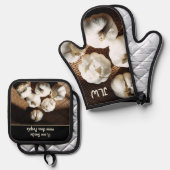 私は人よりもニンニクが大好きおもしろい料理 鍋つかみ&鍋敷きセット (正面/裏面)